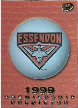 1999 Select AFL Premiere - Premiership Predictors #PC5 Essendon Bombers Front